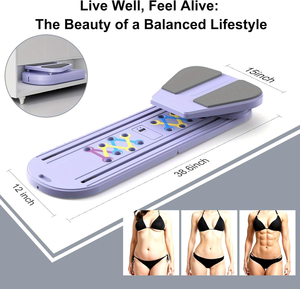 Pilates Board - Updated Pilates Reformer Machine Set, Multi-Purpose Foldable Pil