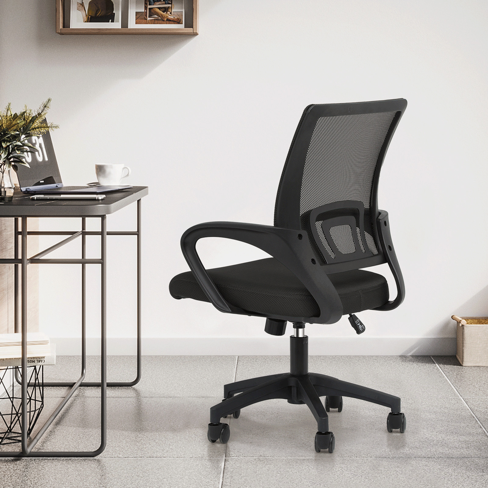 Adjustable Height Swivel Computer Home Office Ergonomic Desk Mesh Chair Black