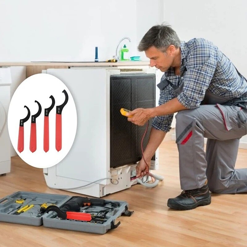 Coilover Wrench, Hook Wrenches Tools Set Shock Spanner Wrench Set C-Shape