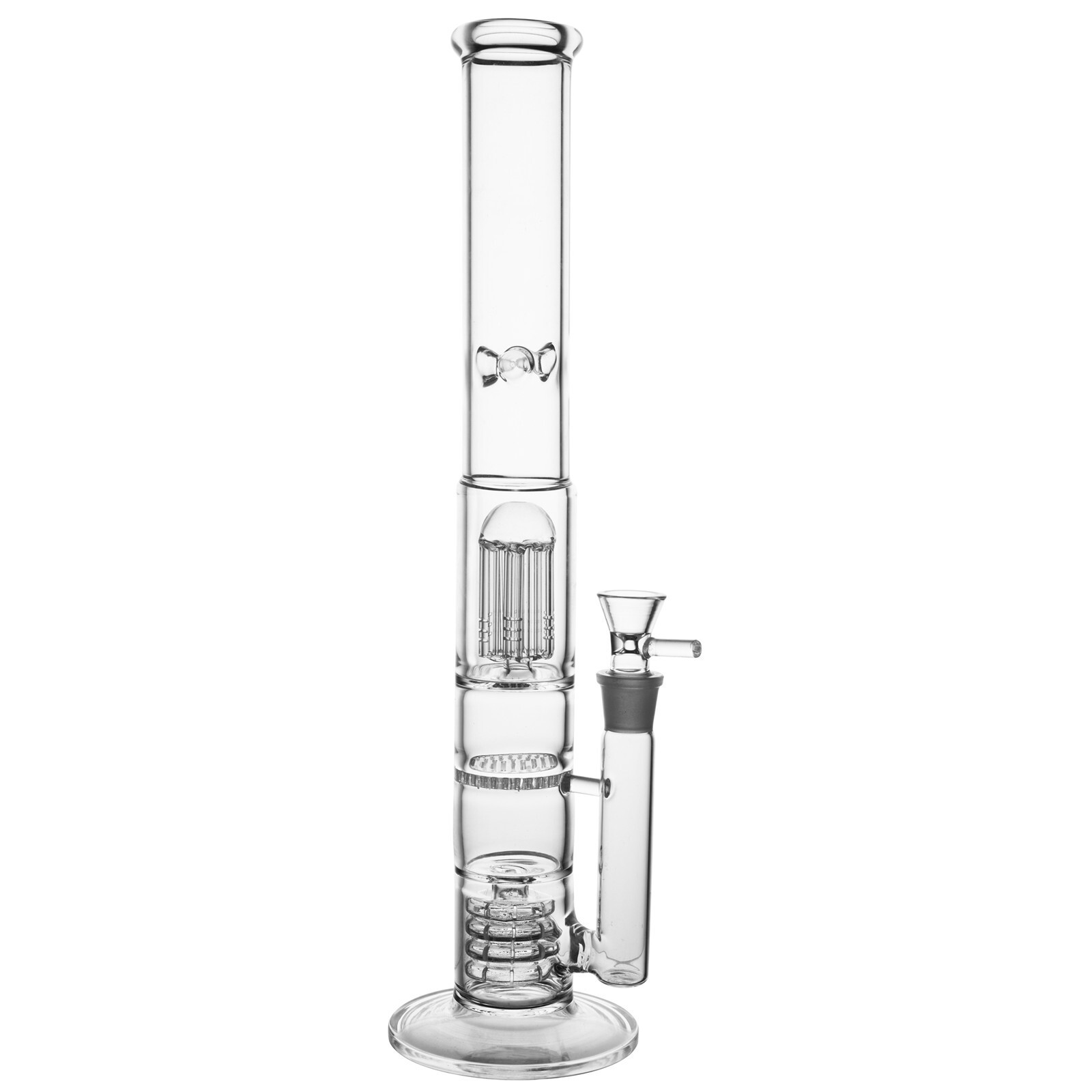 42cm Tall Glass Bong Big Straight Honeycomb Birdcage Glass Hookah Pipe 18mm Bowl