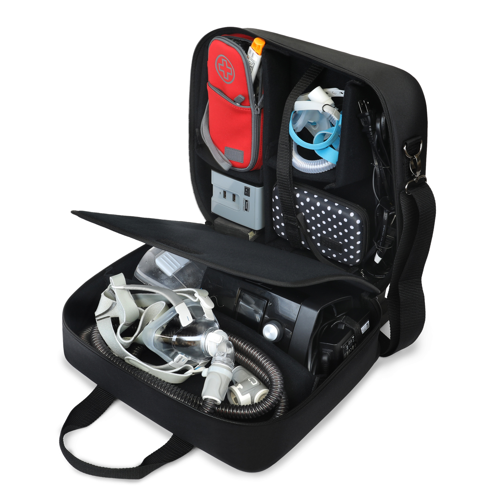 USA GEAR Travel Bag/Carrying Case for your CPAP w/ Customizable Interior Storage