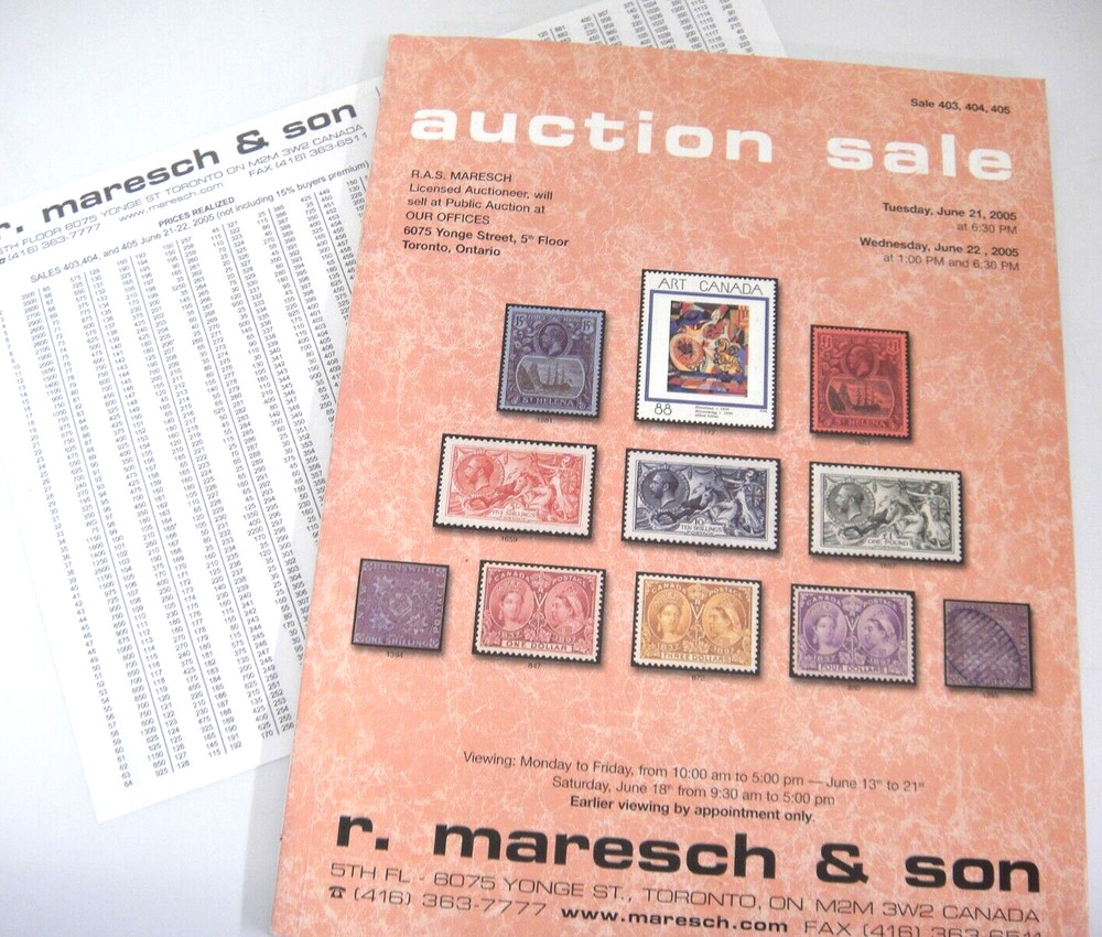 Maresch 2005 Stamp Auction Catalog w Prices Realized Canada Commonwealth Foreign