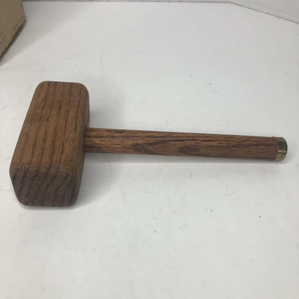 Vintage Blockbusters Wisecracker - Nutcracker Oak Brass Mallet&Nut Holder w/Box