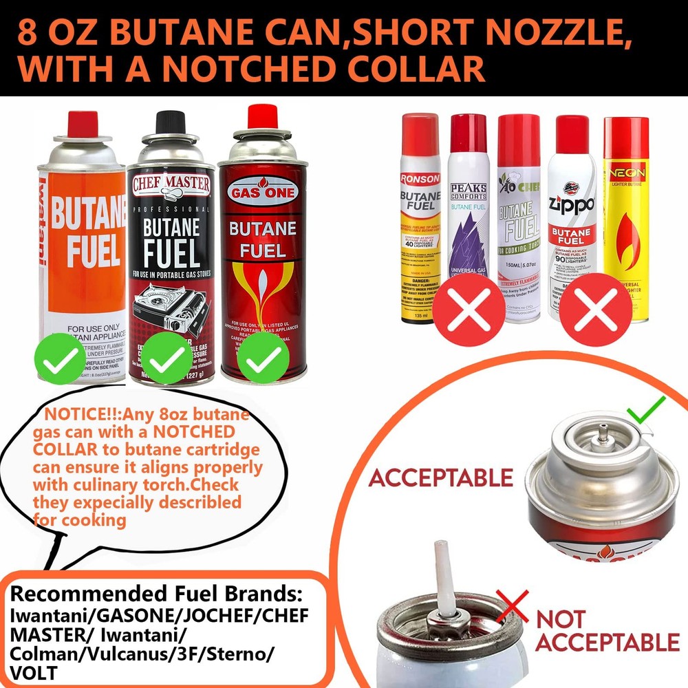 Striludo Culinary Professional Kitchen Butane Torch, Upgrade White and Silver
