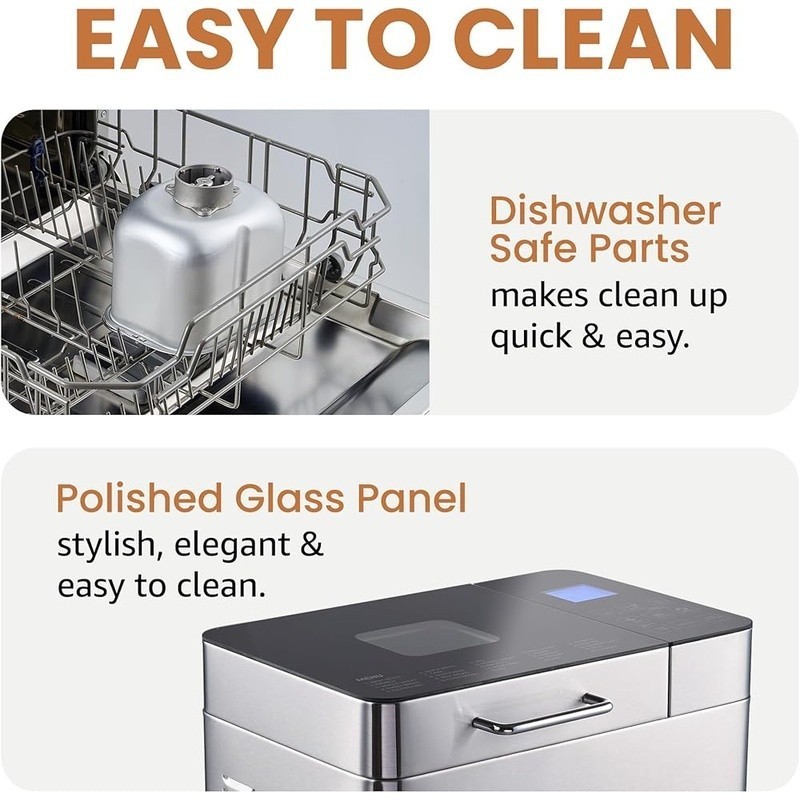 Non-toxic Ceramic Bread Maker 19 Programs Touch Control Fresh Homemade Bread New