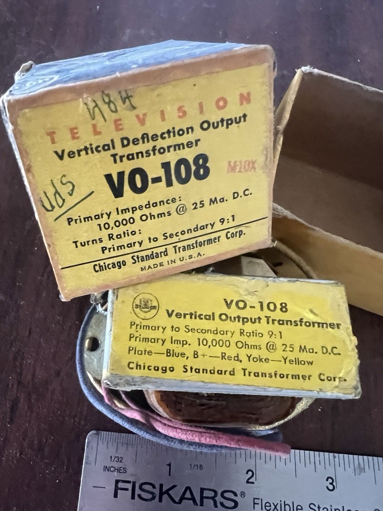 Vintage Chicago Standard Vertical Deflection Output Transformer VO-108