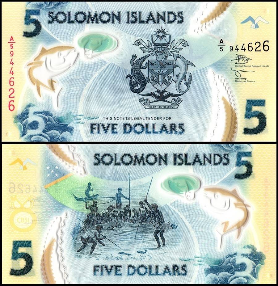 Solomon Islands 5 Dollars, 2019 ND, P-38a.2, UNC, Polymer