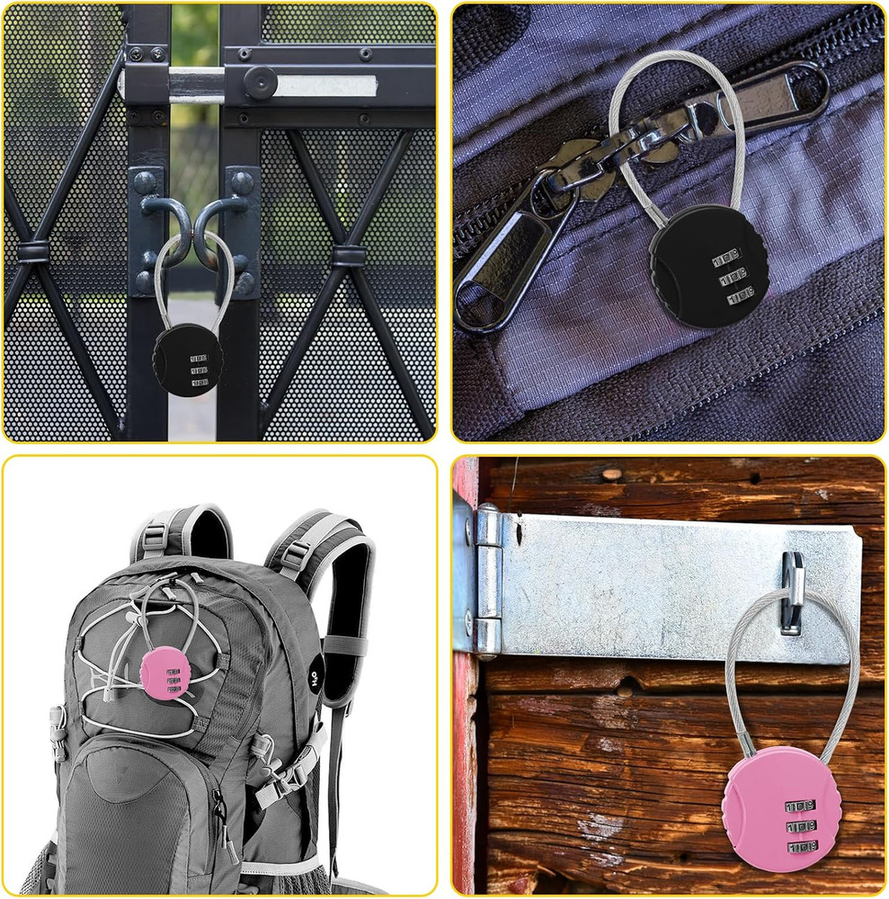 2 Pack 3 Digit Combination Lock - Outdoor Waterproof Padlock - Mini Combination