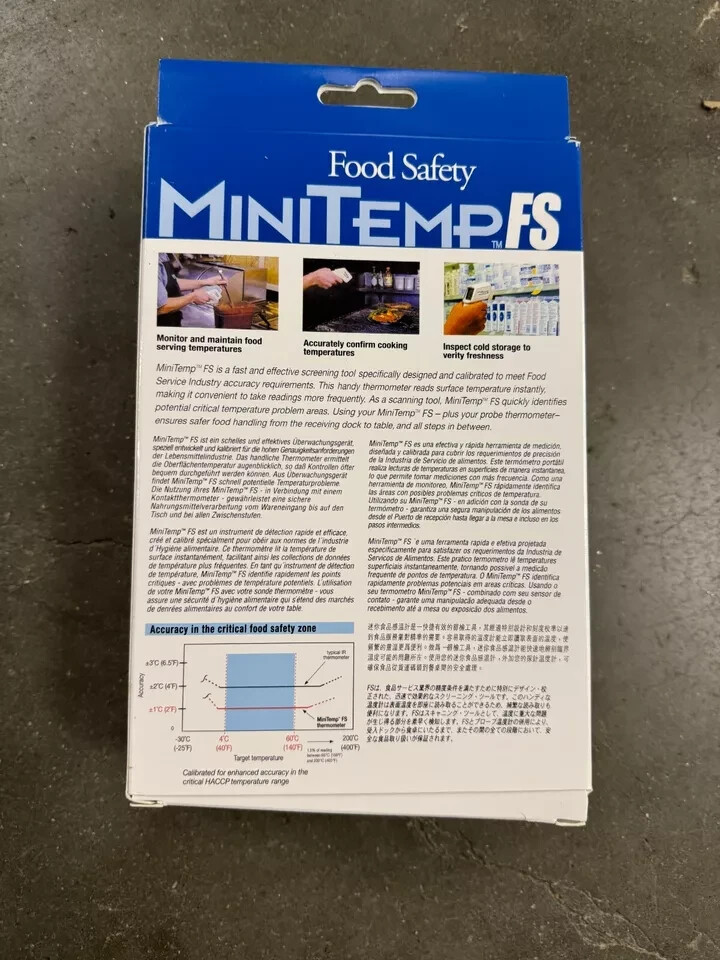 Raytek MiniTemp FS Noncontact Food Thermometer -25F to 400F Temp 9V Battery NEW