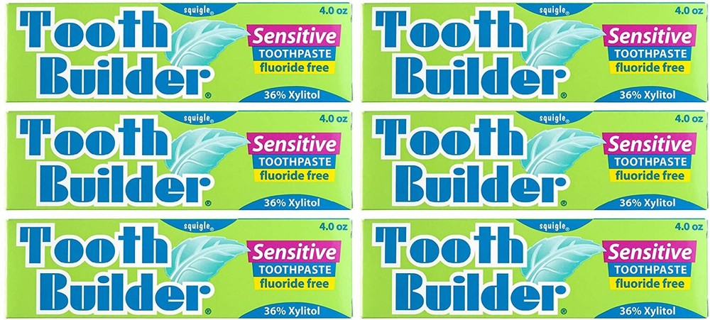 Squigle Tooth Builder Sensitive Toothpaste, Prevents Canker Sore - 4 Oz - 6-Pack