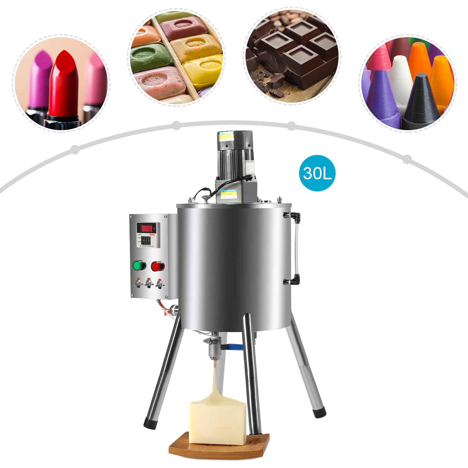 Heating Mixing Filling Machine 30L Stirring Tank Lipstick Paste Filler