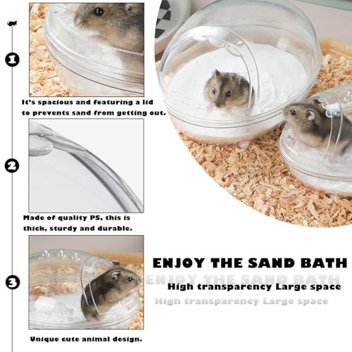 Transparent Hamster Sand Bath Container, Cage Accessory Box Keeps Sand Large