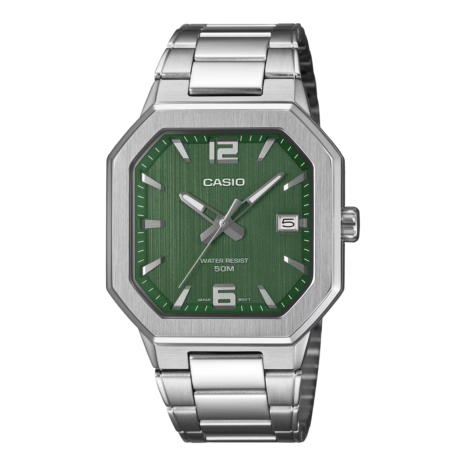 CASIO MTP‑B195 Series MTP-B195D-3A Green Dial Analog 38 mm Men’s Watch