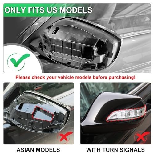 Driver Side Mirror Cover Rear View Mirror Cap Compatible with Driver side White