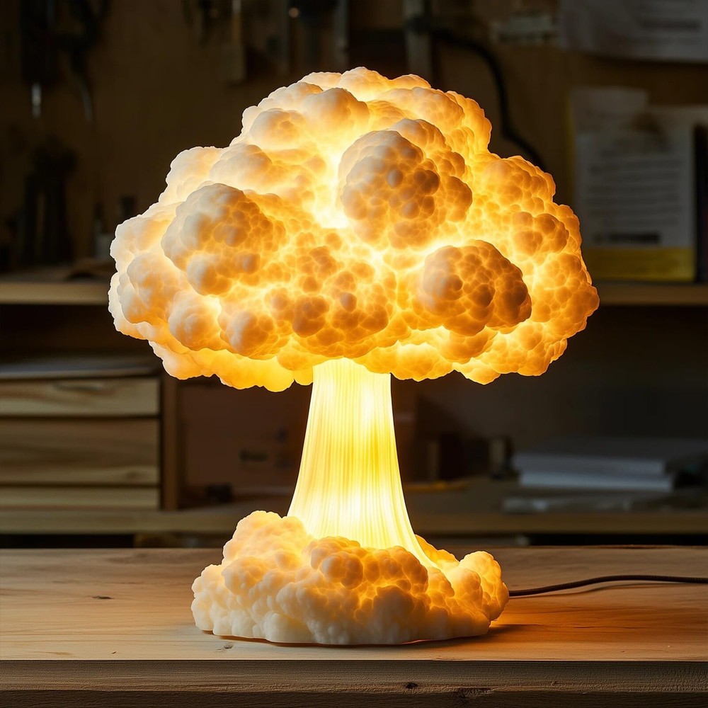 Mini Explosion 3D Mushroom Cloud Shape Night Light Atmosphere Lamp Gift