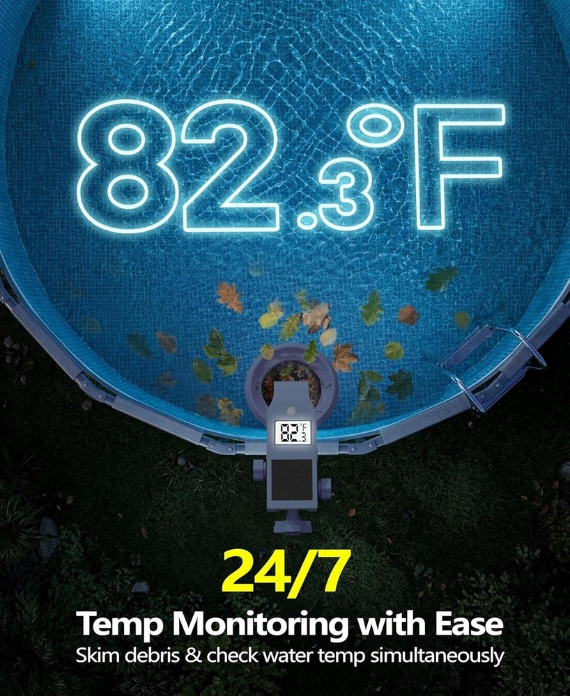 Above Ground Swimming Pool Surface Skimmer w/Thermometer