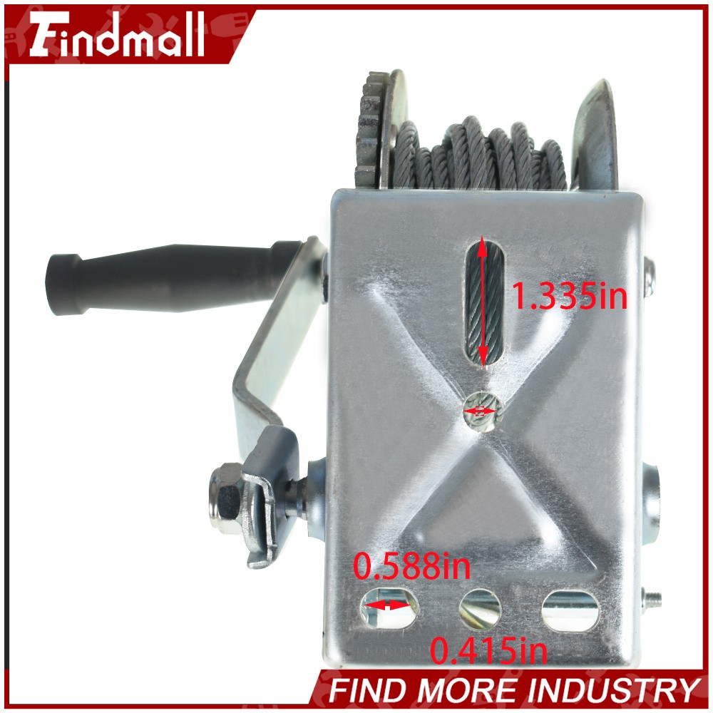 Findmall 1500lbs Adjustable Two-Way Hand Winch Boat Winch With 10m (32ft) Cable