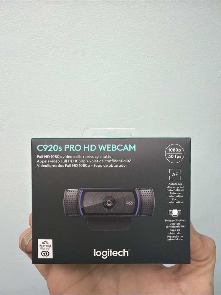Logitech - C920s Pro 1080 Webcam with Privacy Shutter - Black