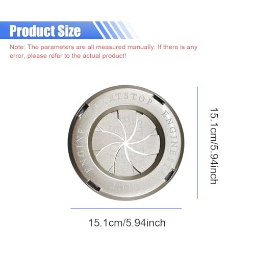 Rotary Push Start Button Cover, Stylish Metal Car Engine Start Stop Silver