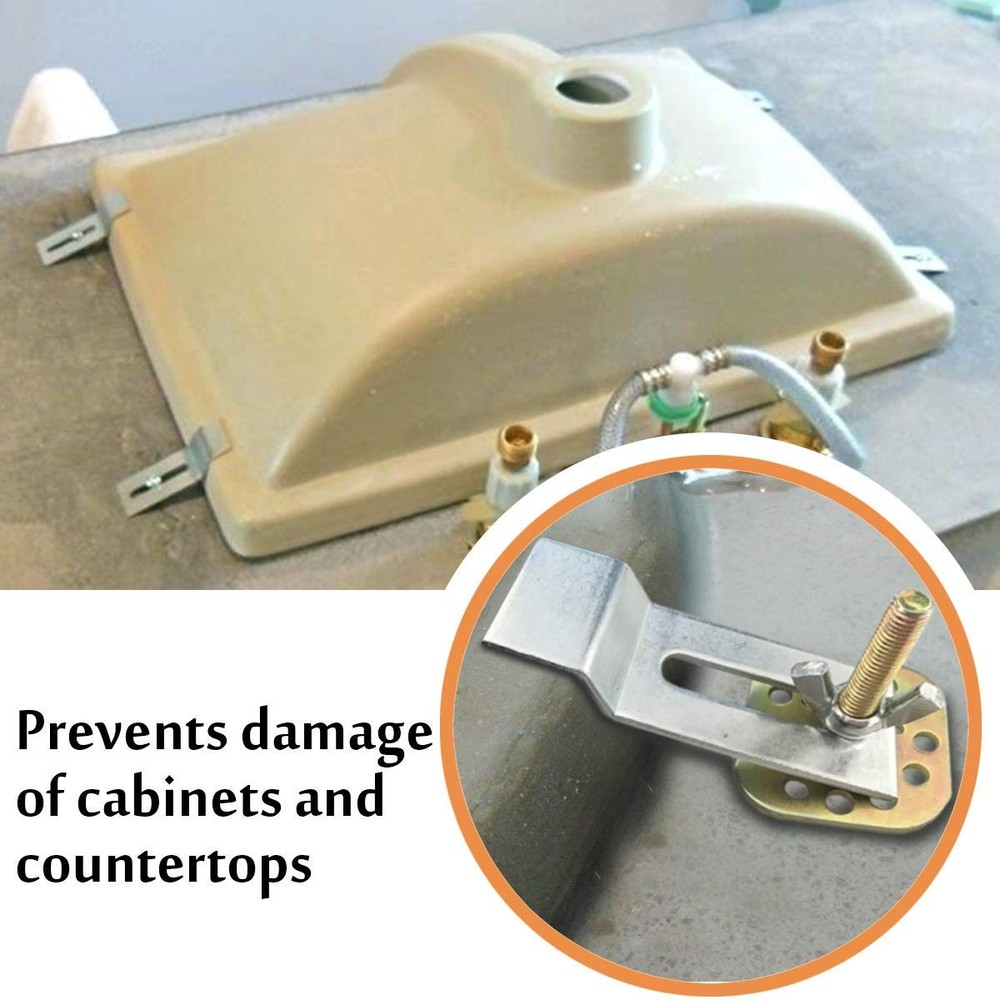 Undermount Sink Clips, Sink Brackets, Epoxy Sink Clips - 10 Pack Kit - Kitchen &