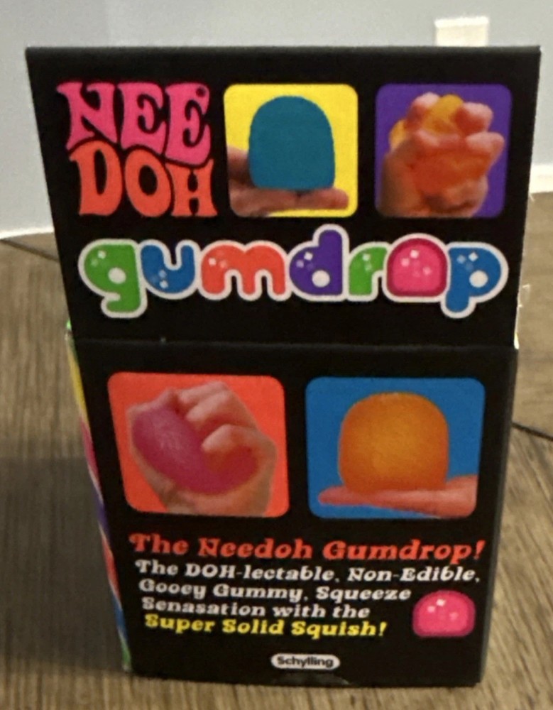 Schylling Nee Doh Gumdrop Super Solid Squish Sensory Squeeze Toy Blue