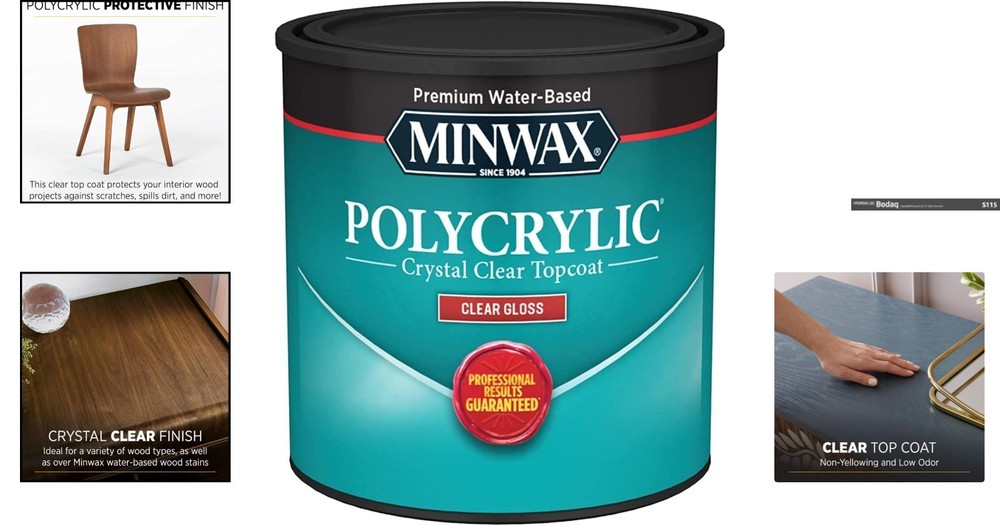 Fast Drying Water-Based Polycrylic Finish ½ Pint - Ideal for Wood Projects