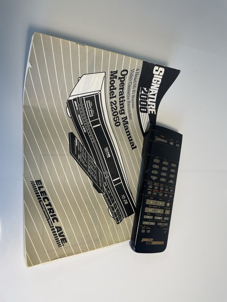signiture 2000 vhs model 22050 operating manual and controller