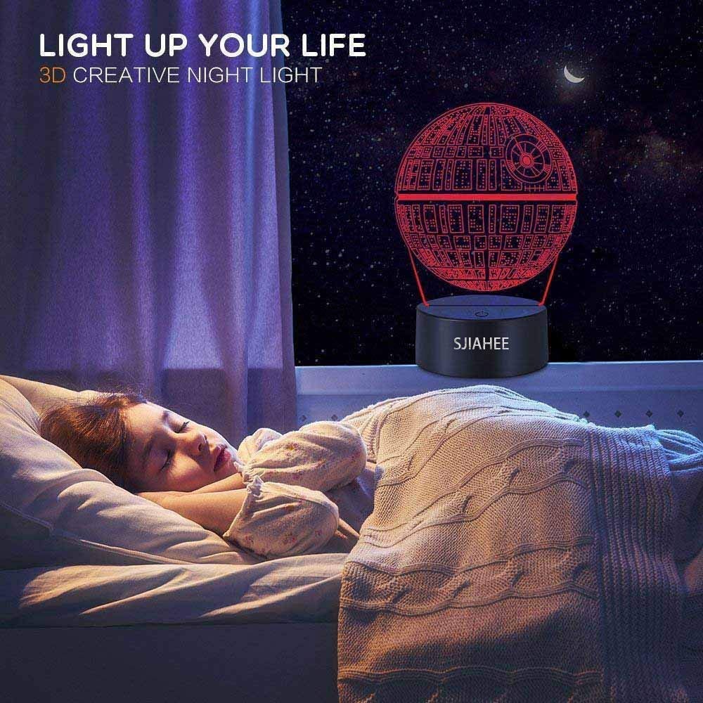 3D Star Wars Lamp -3 Patterns Night Light with Timing Remote Control and 16 C...
