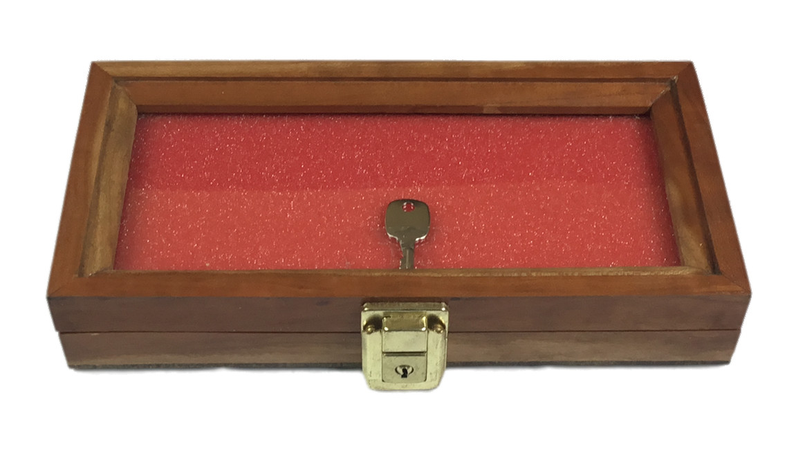 Cherry Wood Display Case  5 x 10 x 2 for Arrowheads Knifes Collectibles & More