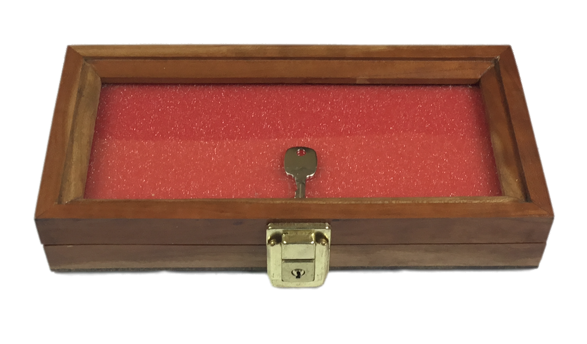 Cherry Wood Display Case 5 x 10 x 2 for Arrowheads Knifes Collectibles & More