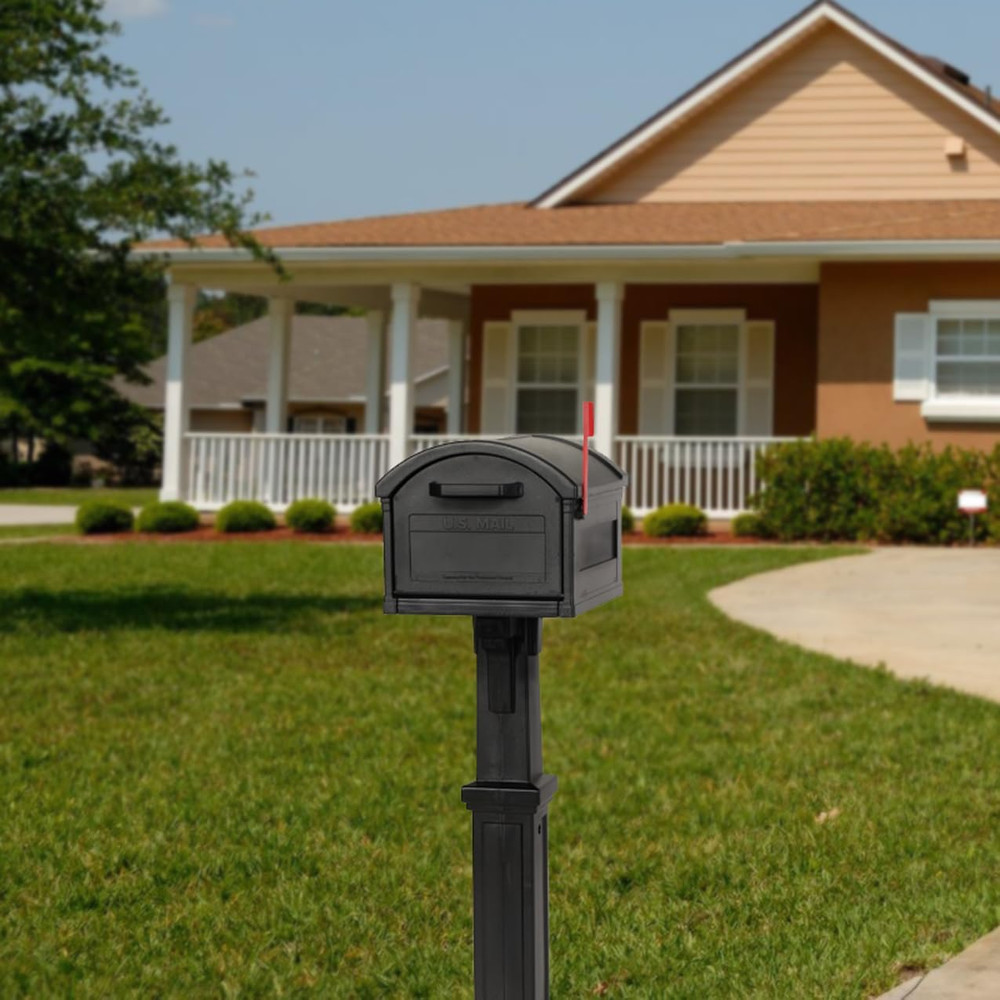 Grand Haven Plastic, Mailbox and Post Kit, Black Extra Large