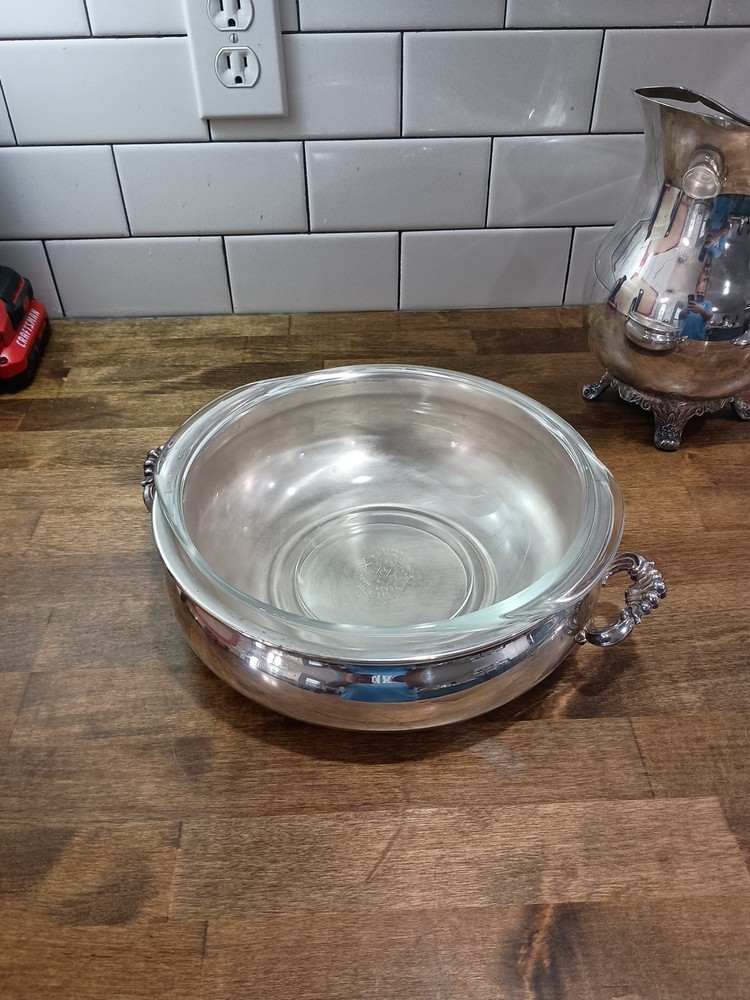 FB Rogers Silver Plate Covered Casserole Serving Dish Bowl with Insert + Pitcher