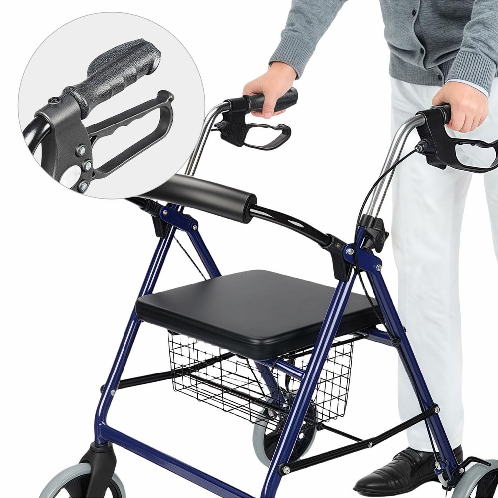 Rollator Hand Grip for Rolling Walker Replacement - 7/8" (20mm) ID, Black-A