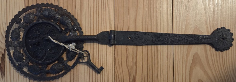 Antique Spanish Colonial Iron Lock With Key