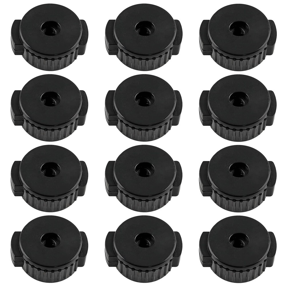 12 Pcs Black Cymbal Nuts - 8mm Plastic Quick Release Drum Accessories Kit