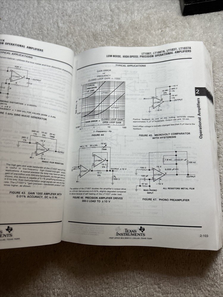 1989 Linear Circuits -Amplifiers Comparators & Special Functions Data Book Vol 1