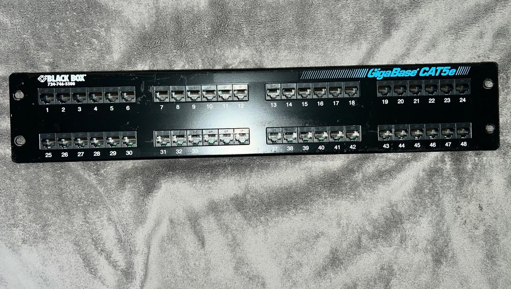 Black Box JPM906A-R5 48 Port Cat5e Feed Through Patch Panel,