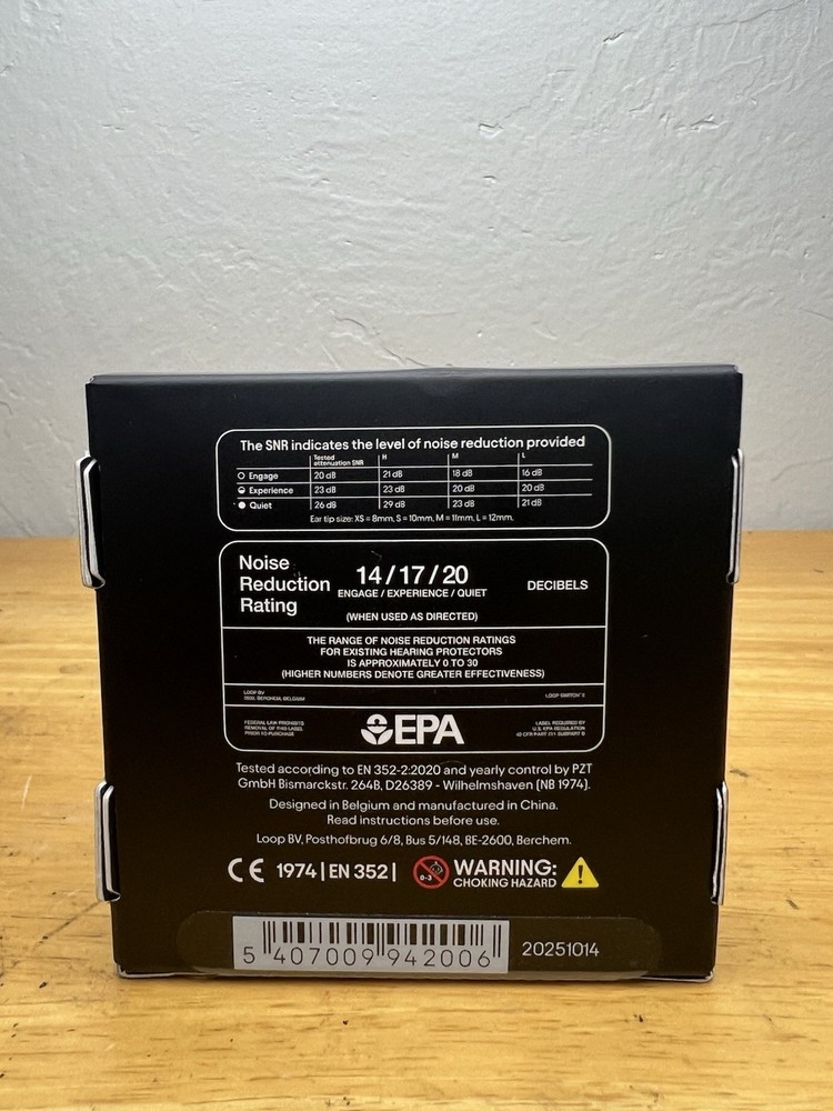 Loop Switch 2 Earplugs Multi-Mode Noise Reducing Adjustable Silver New Sealed