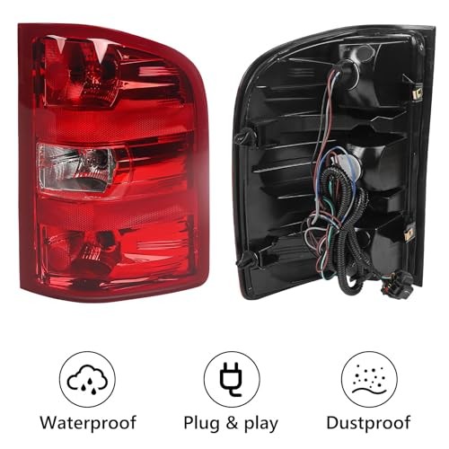 Right Tail light Assembly Compatible with Right (Passenger Side) Red Trim