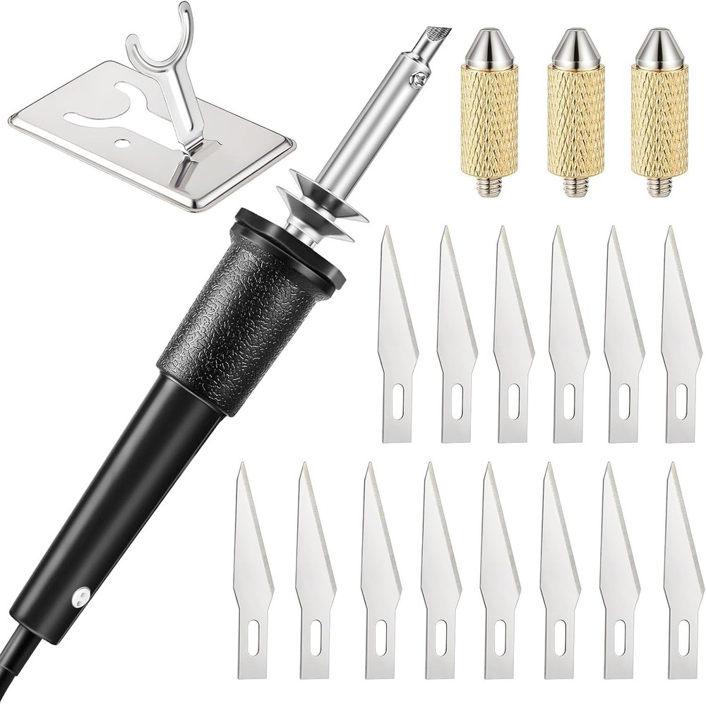 Versatile Hot Knife Cutter with Plastic Handle and 19 Piece Accessory Set
