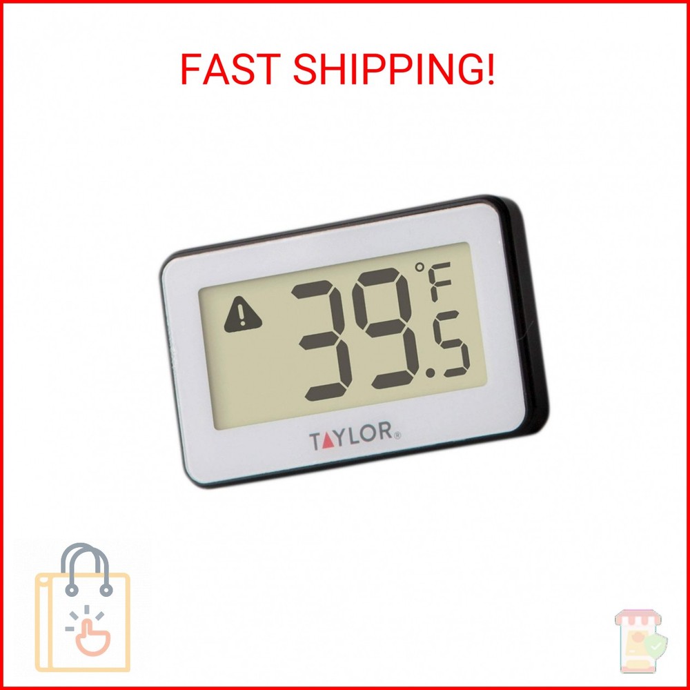 Taylor Large Display Digital Kitchen Refrigerator/Freezer Kitchen Thermometer wi