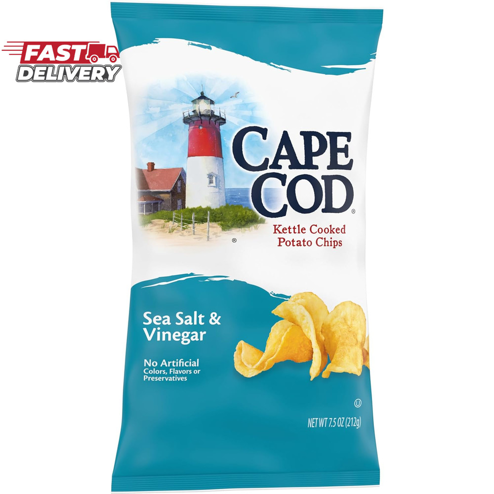 Cape Cod Sea Salt & Vinegar Chips, 7.5 Oz Bag