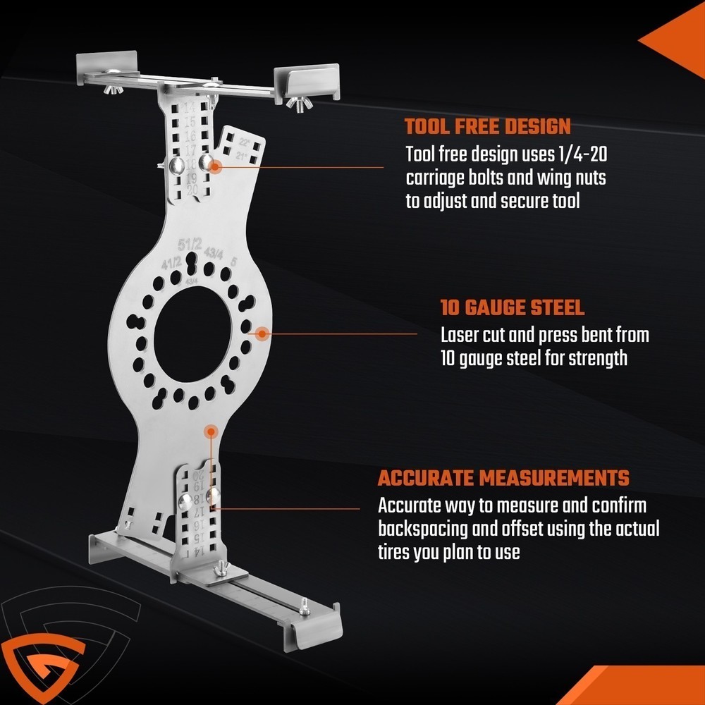 Wheel Fitment Testing Tool, Tire Size Fit Test Measuring Mockup, 5-Lug Pattern