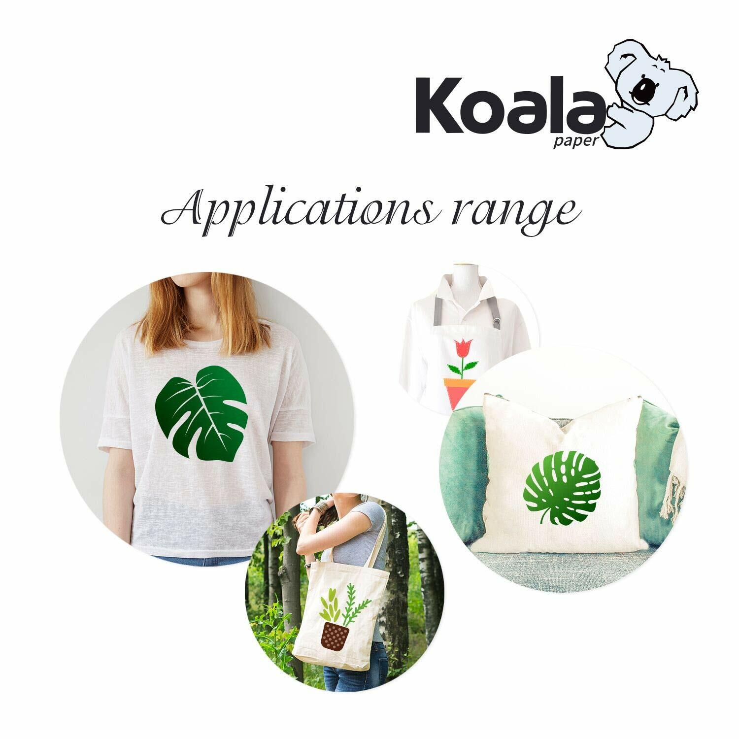 Koala Printable Inkjet Heat Transfer Paper Iron-on for Light T-shirt 25 Sheets