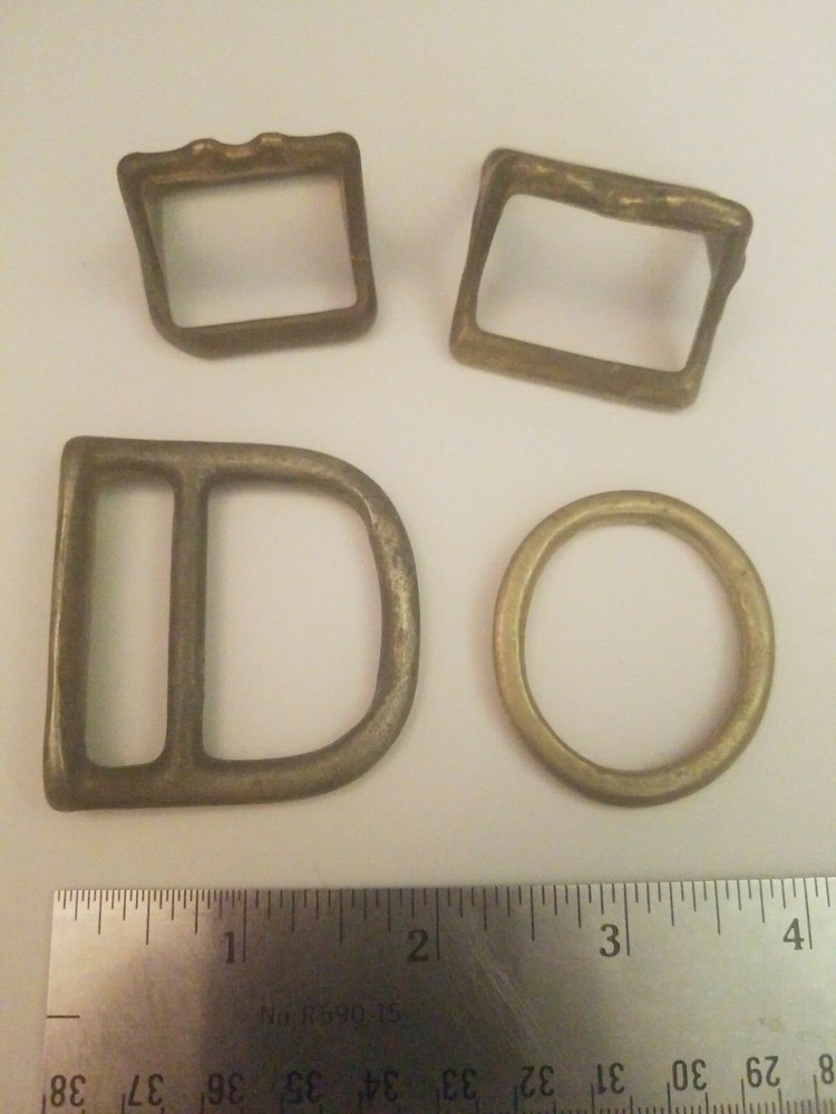 VINTAGE Lot of Solid Bronze Buckles and Hardware
