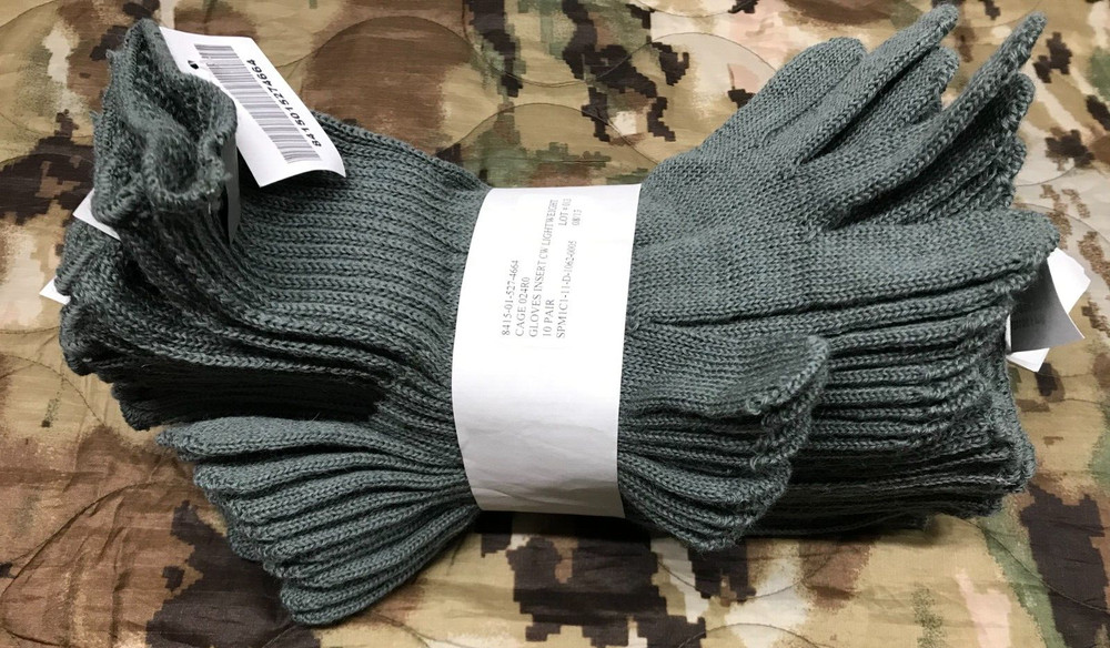 Glove Inserts Wool USGI Medium Foliage Green New 2 Pair