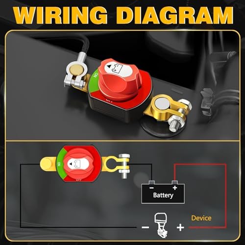Top Post Battery Disconnect Switch 12V-48V 300A On/Off Battery Kill Switch