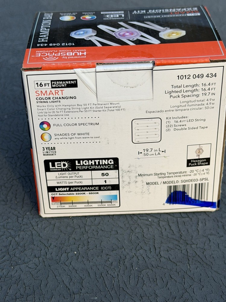 Hampton Bay 10-LED 16.4' Plug-in Mini Integrated LED String Light Expansion Set