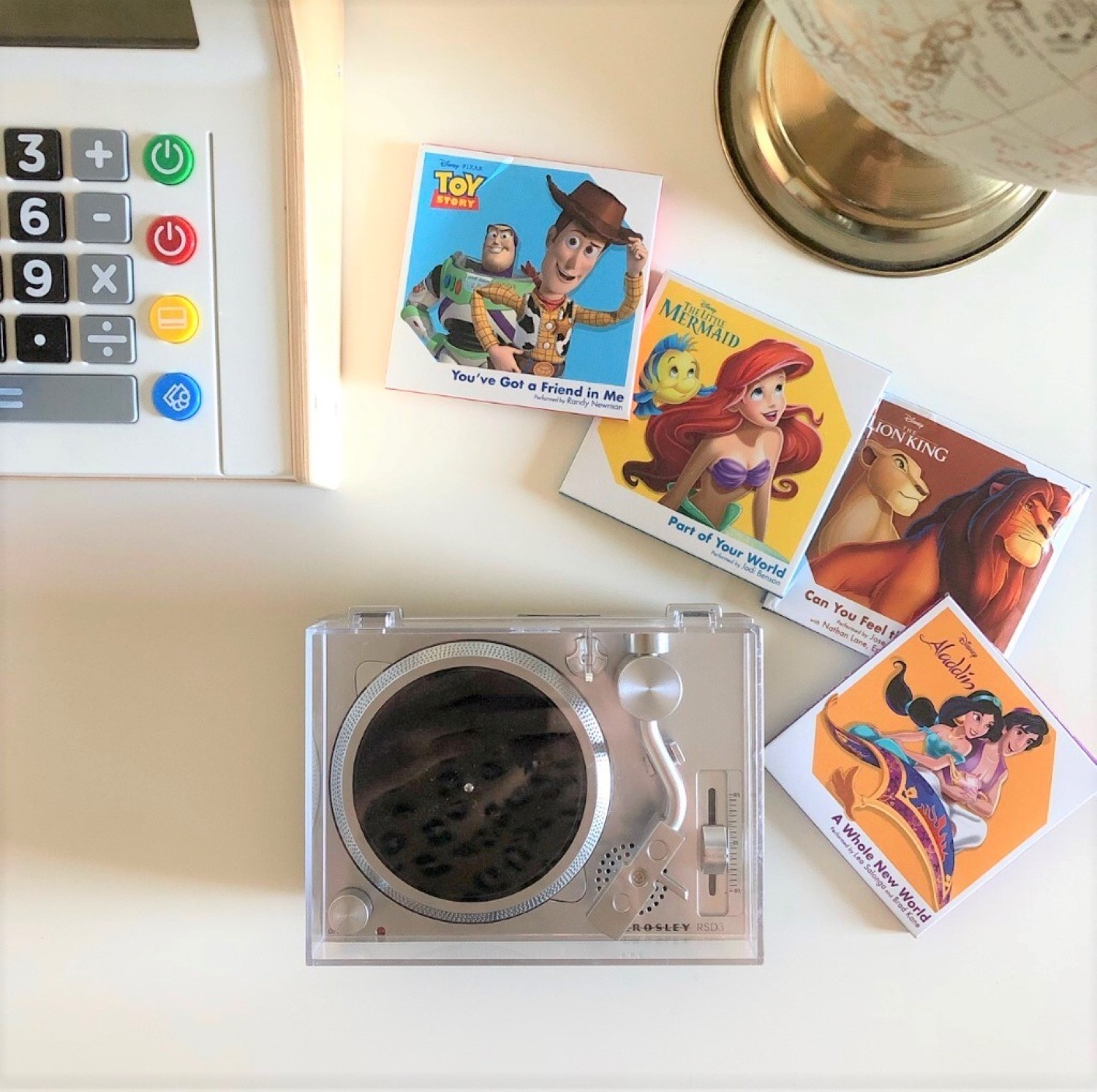 Crosley CR6037A-DS RSD3 Mini Turntable with Four Disney 3" Vinyl Records