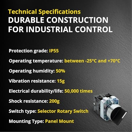 Rotary Switch - 2-Position Selector Switch Maintained - 22mm 1 Unit NO/NC